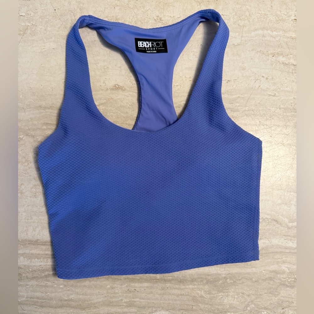 Beach Riot Piper Racerback Bra - Periwinkle Waffle